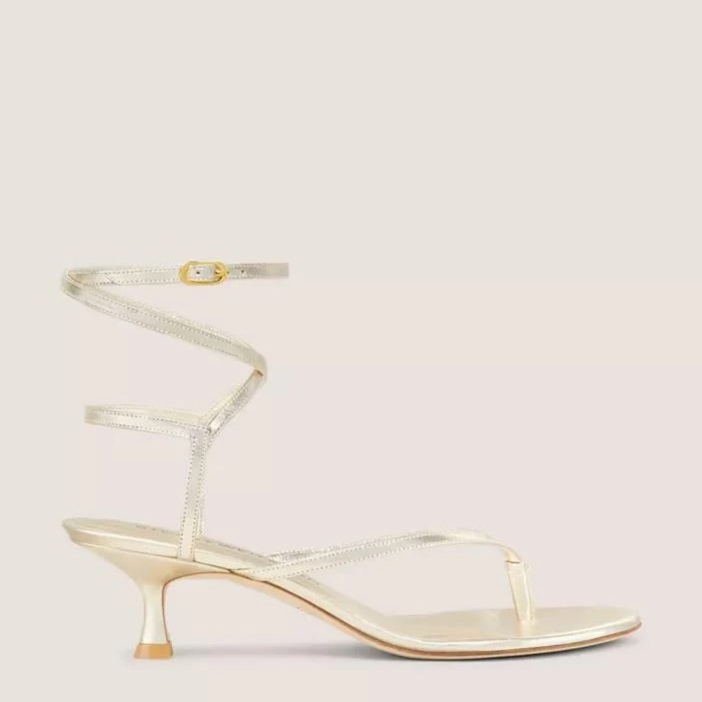Stuart Weitzman Cabo II Sandal in light gold - Picture 3 of 8